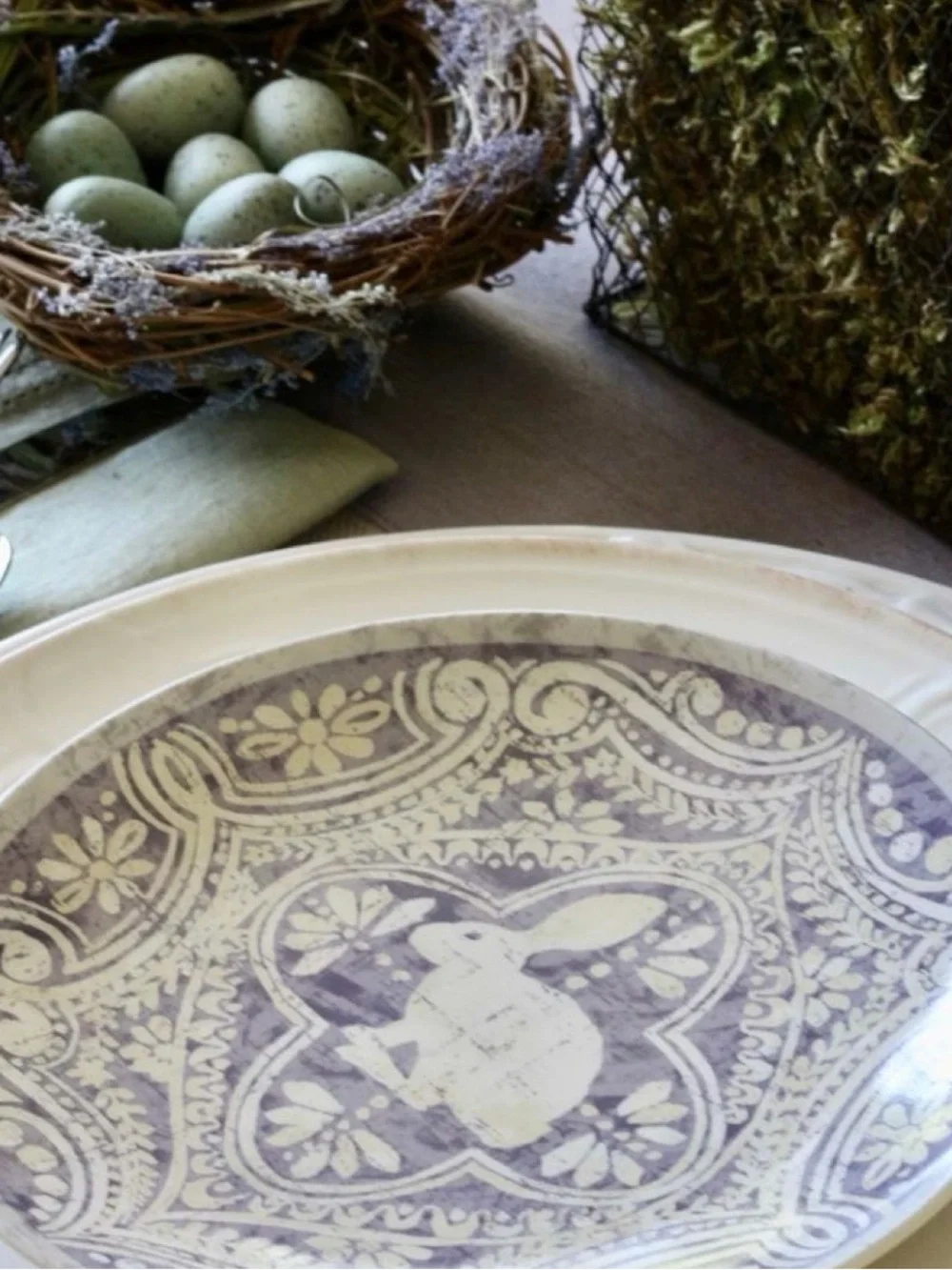 Pottery Barn Graphic Bunny 8” Salad Plates | Set of 8 Assorted Pastel Hues